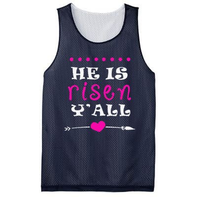 Easters Women He Is Risen Y'all Gifts Mesh Reversible Basketball Jersey Tank