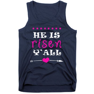 Easters Women He Is Risen Y'all Gifts Tank Top