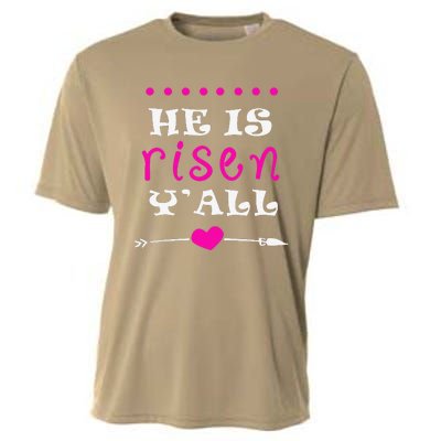 Easters Women He Is Risen Y'all Gifts Cooling Performance Crew T-Shirt