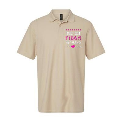 Easters Women He Is Risen Y'all Gifts Softstyle Adult Sport Polo