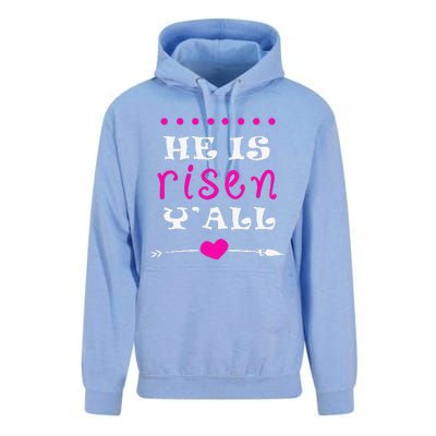 Easters Women He Is Risen Y'all Gifts Unisex Surf Hoodie