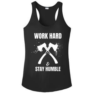 Entrepreneurial Work Hard Stay Humble Inspirational Axe Gift Ladies PosiCharge Competitor Racerback Tank