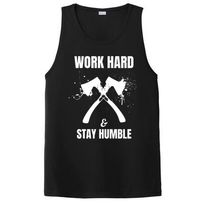 Entrepreneurial Work Hard Stay Humble Inspirational Axe Gift PosiCharge Competitor Tank