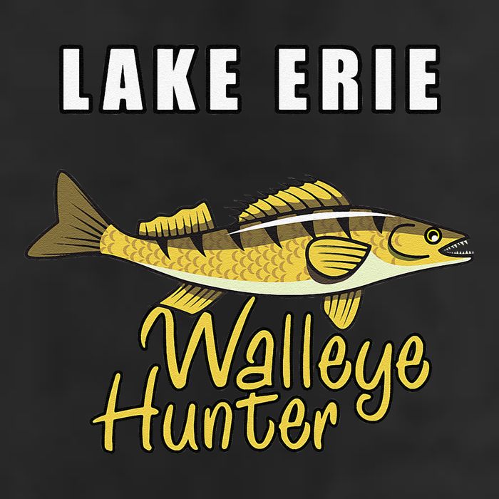 Erie Walleye Hunter Tournament Fishing 7 Panel Mesh Trucker Snapback Hat
