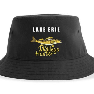 Erie Walleye Hunter Tournament Fishing Sustainable Bucket Hat