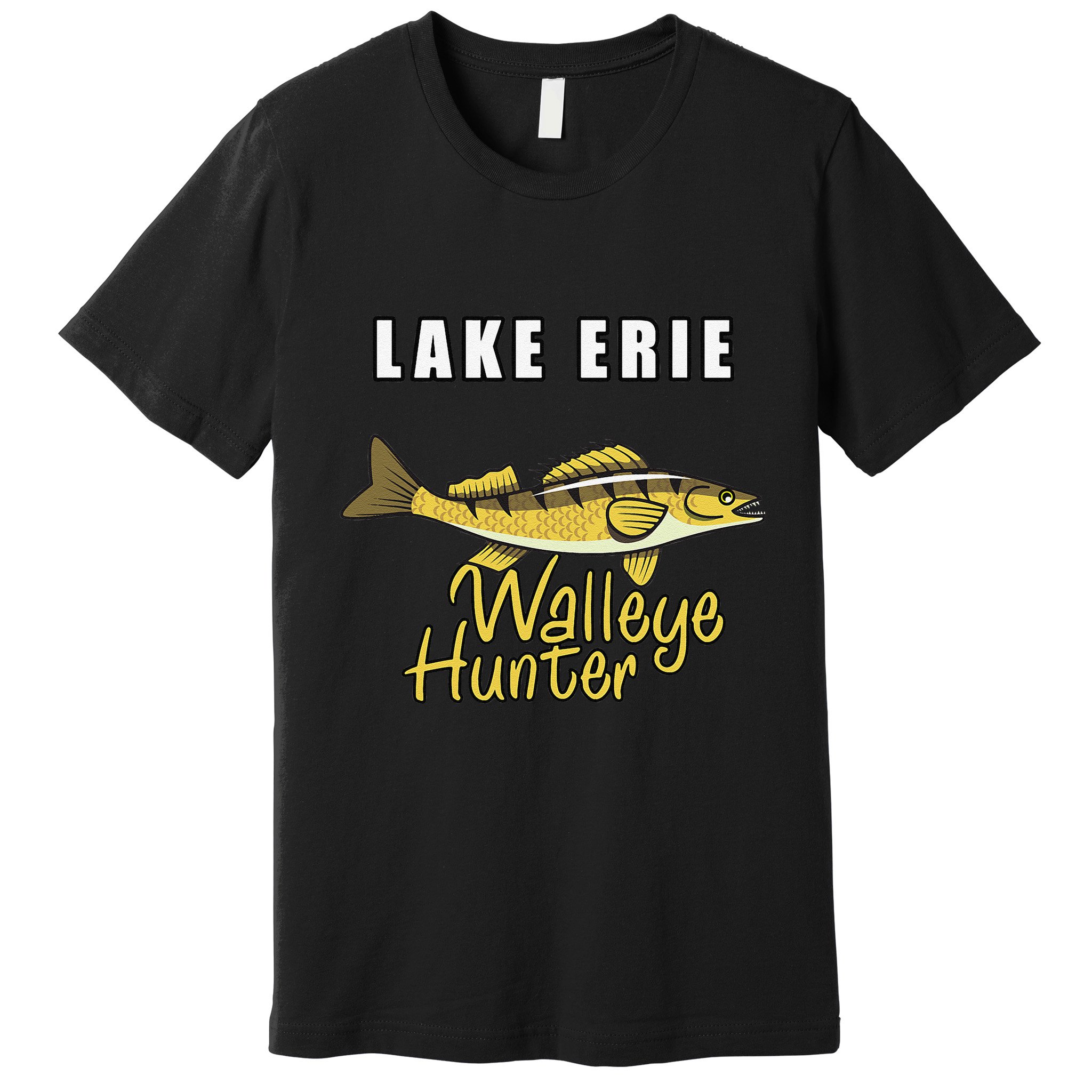 Erie Walleye Hunter Tournament Fishing Premium T-Shirt