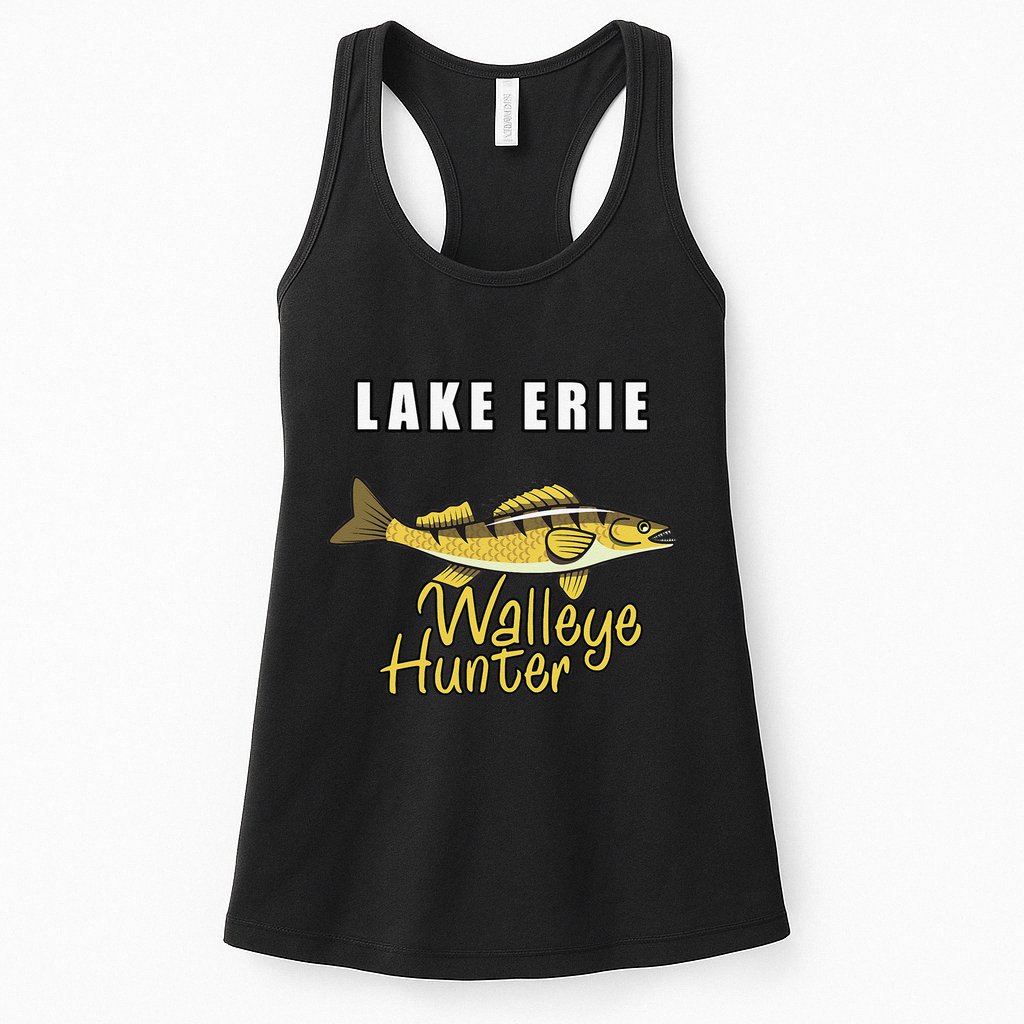 Erie Walleye Hunter Tournament Fishing Womens Tank Top