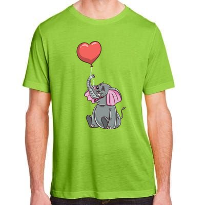 Elephant With Heart Balloon Valentines Day Gift Adult ChromaSoft Performance T-Shirt