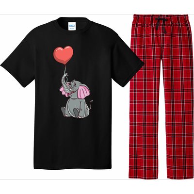 Elephant With Heart Balloon Valentines Day Gift Pajama Set