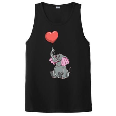 Elephant With Heart Balloon Valentines Day Gift PosiCharge Competitor Tank