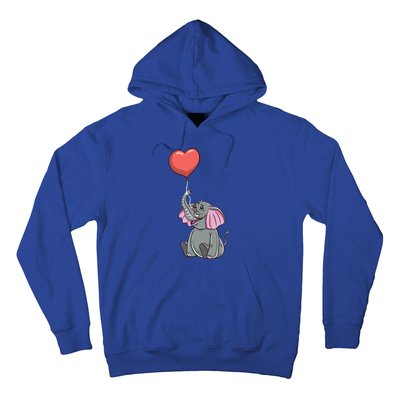 Elephant With Heart Balloon Valentines Day Gift Hoodie