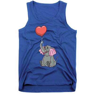 Elephant With Heart Balloon Valentines Day Gift Tank Top