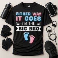 Either Way It Goes I'm The Big Bro Gender Reveal Brother Cooling Performance Crew T-Shirt