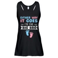 Either Way It Goes I'm The Big Bro Gender Reveal Brother Ladies Essential Flowy Tank