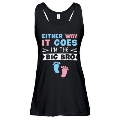 Either Way It Goes I'm The Big Bro Gender Reveal Brother Ladies Essential Flowy Tank