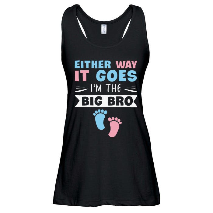 Either Way It Goes I'm The Big Bro Gender Reveal Brother Ladies Essential Flowy Tank