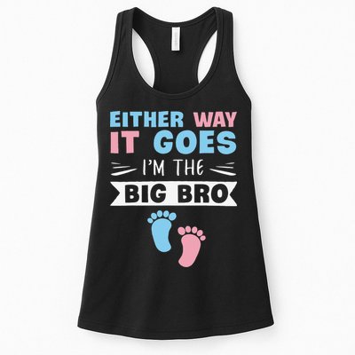 Either Way It Goes I'm The Big Bro Gender Reveal Brother Womens Tank Top
