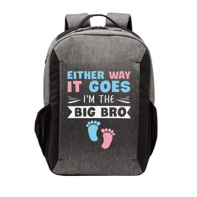 Either Way It Goes I'm The Big Bro Gender Reveal Brother Vector Backpack