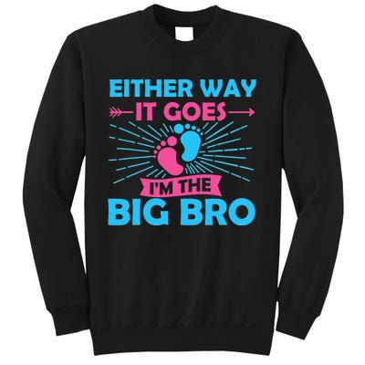 Either Way It Goes Im The Big Bro Gender Reveal Party Baby Sweatshirt