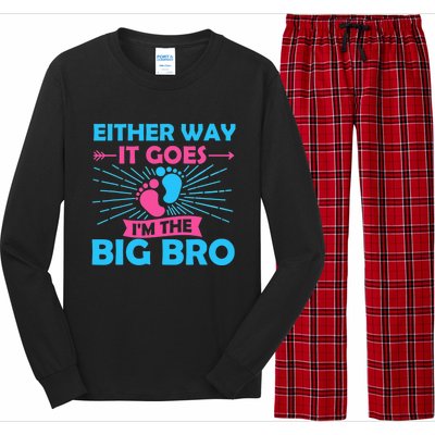 Either Way It Goes Im The Big Bro Gender Reveal Party Baby Long Sleeve Pajama Set