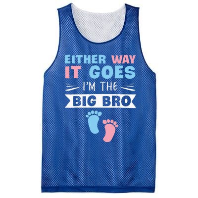 Either Way It Goes Im The Big Bro Gender Reveal Brother Mesh Reversible Basketball Jersey Tank