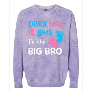 Either Way It Goes I'm The Big Bro Gender Reveal Brother Colorblast Crewneck Sweatshirt