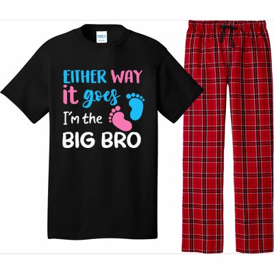 Either Way It Goes I'm The Big Bro Gender Reveal Brother Pajama Set