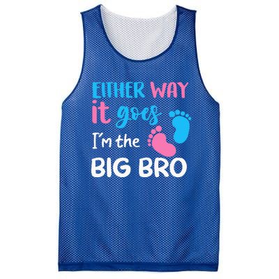 Either Way It Goes I'm The Big Bro Gender Reveal Brother Mesh Reversible Basketball Jersey Tank