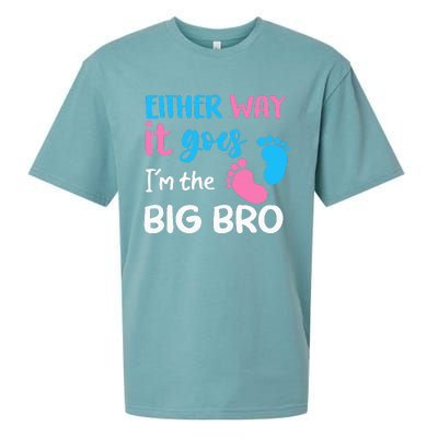 Either Way It Goes I'm The Big Bro Gender Reveal Brother Sueded Cloud Jersey T-Shirt