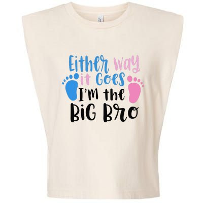 Either Way It Goes I'm The Big Bro Gender baby Reveal Garment-Dyed Women's Muscle Tee