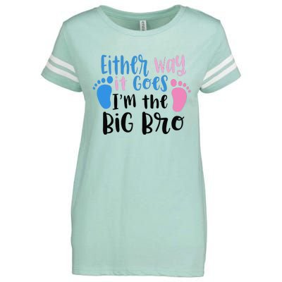 Either Way It Goes I'm The Big Bro Gender baby Reveal Enza Ladies Jersey Football T-Shirt