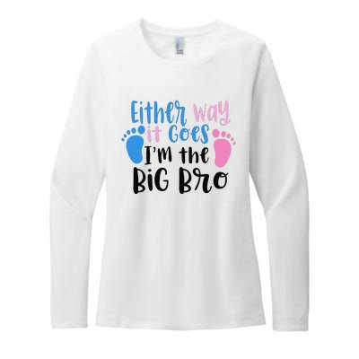 Either Way It Goes I'm The Big Bro Gender baby Reveal Womens CVC Long Sleeve Shirt