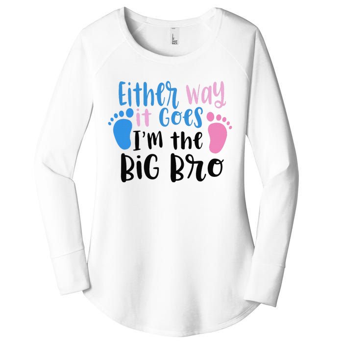 Either Way It Goes I'm The Big Bro Gender baby Reveal Women's Perfect Tri Tunic Long Sleeve Shirt