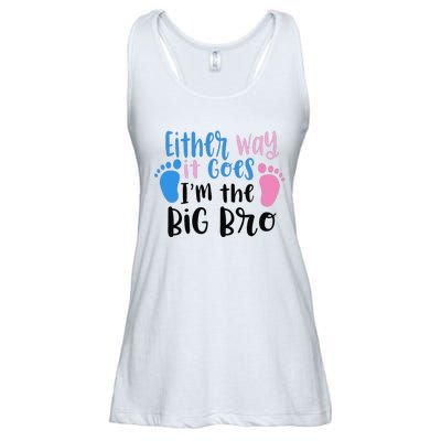 Either Way It Goes I'm The Big Bro Gender baby Reveal Ladies Essential Flowy Tank