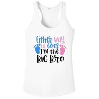 Either Way It Goes I'm The Big Bro Gender baby Reveal Ladies PosiCharge Competitor Racerback Tank