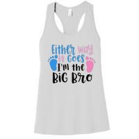 Either Way It Goes I'm The Big Bro Gender baby Reveal Women's Racerback Tank