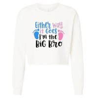 Either Way It Goes I'm The Big Bro Gender baby Reveal Cropped Pullover Crew