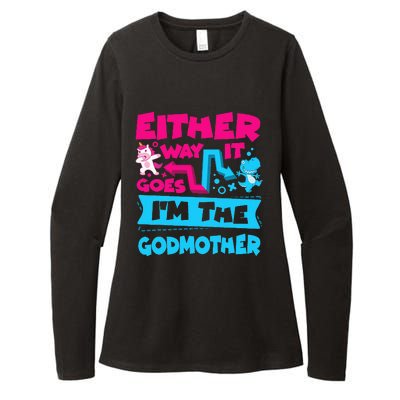 Either Way It Goes Im The Godmother Gender Reveal Baby Womens CVC Long Sleeve Shirt