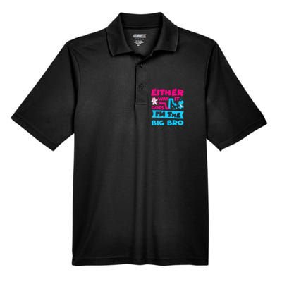 Either Way It Goes Im The Big Bro Brother Gender Reveal Men's Origin Performance Pique Polo