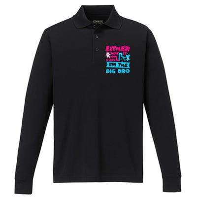 Either Way It Goes Im The Big Bro Brother Gender Reveal Performance Long Sleeve Polo