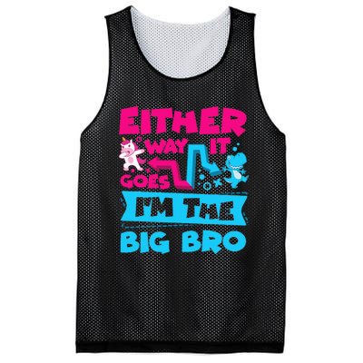 Either Way It Goes Im The Big Bro Brother Gender Reveal Mesh Reversible Basketball Jersey Tank