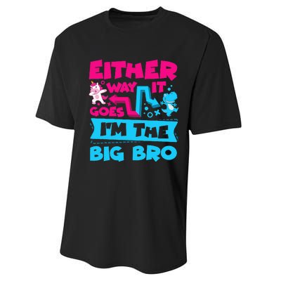 Either Way It Goes Im The Big Bro Brother Gender Reveal Performance Sprint T-Shirt