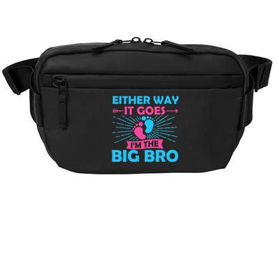 Either Way It Goes Im The Big Bro Gender Reveal Party Baby Crossbody Pack