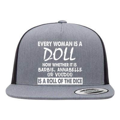 Every Woman Is A Doll Flat Bill Trucker Hat