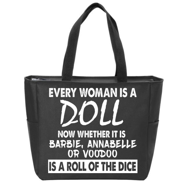 Every Woman Is A Doll Zip Tote Bag
