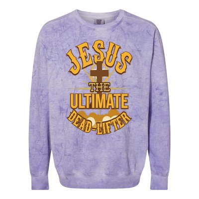 Easter Workout Jesus The Ultimate Dead Lifter Colorblast Crewneck Sweatshirt