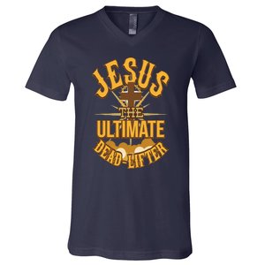 Easter Workout Jesus The Ultimate Dead Lifter V-Neck T-Shirt