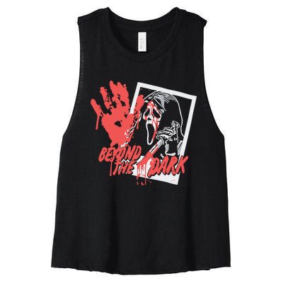 Exploring With Josh Beyond The Dark The Halloween Ghostface Women's Racerback Cropped Tank