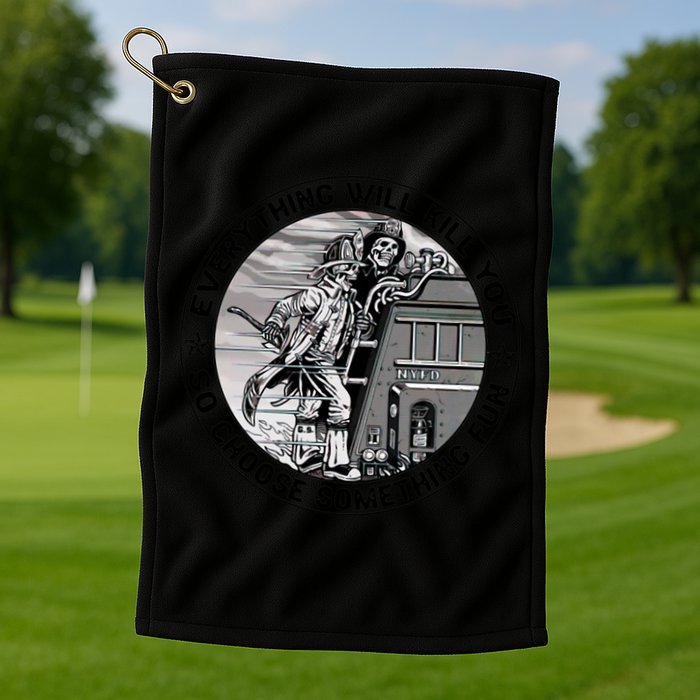 Everything Will Kill You So Choose Something Fun Firefighter Gift Golf Towel