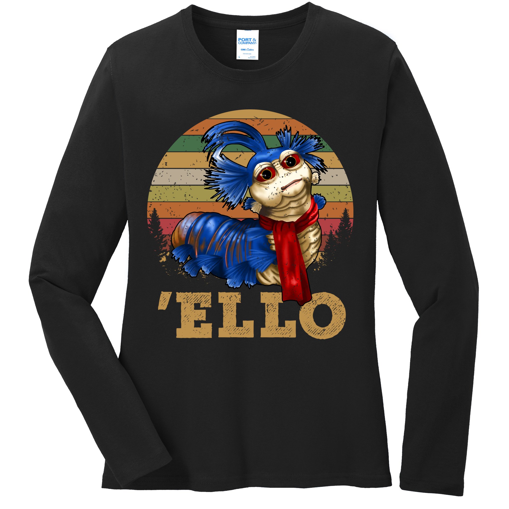 Ello Worm Labyrinth Vintage Ladies Long Sleeve Shirt